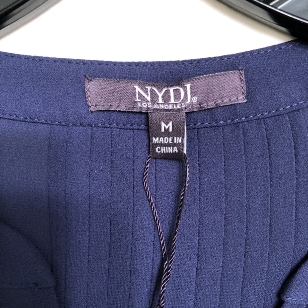 NYDJ Pleat Back Blouse, Dark Blue, Medium - Picture 6 of 12